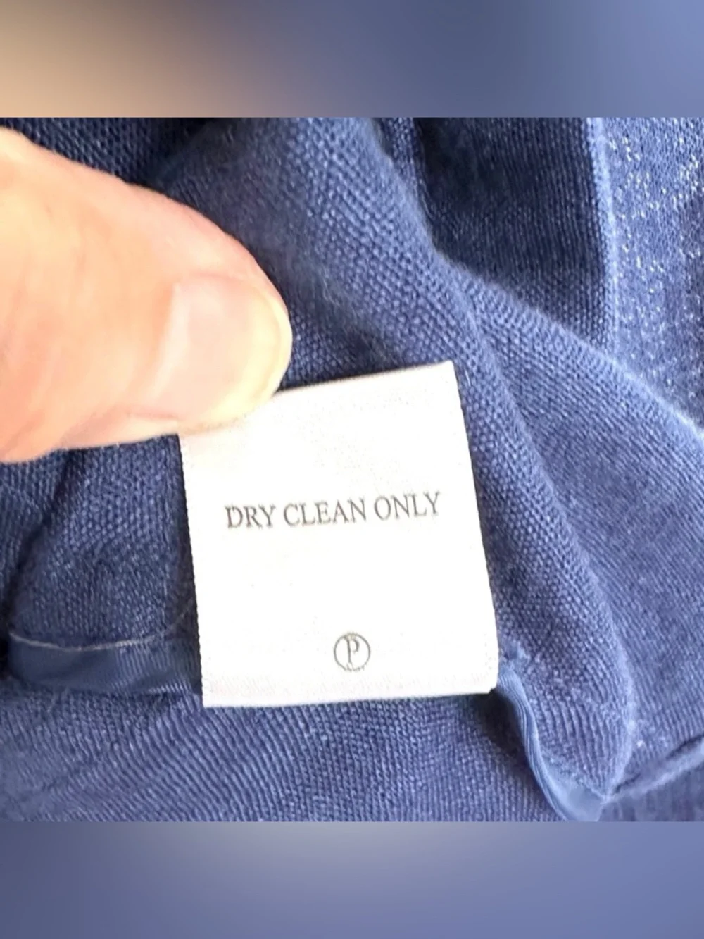 Coldwater Creek Linen Jacket Navy Button Mandarin Collar Lightweight Blazer M - Picture 7 of 10